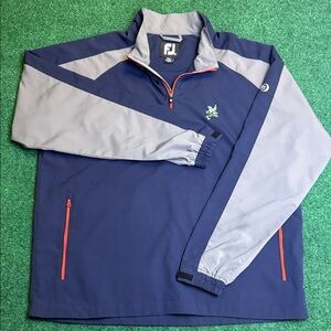 FootJoy: Long Sleeved Q-Zip Weather Resistant Windbreaker (Navy Blue / Size XL)